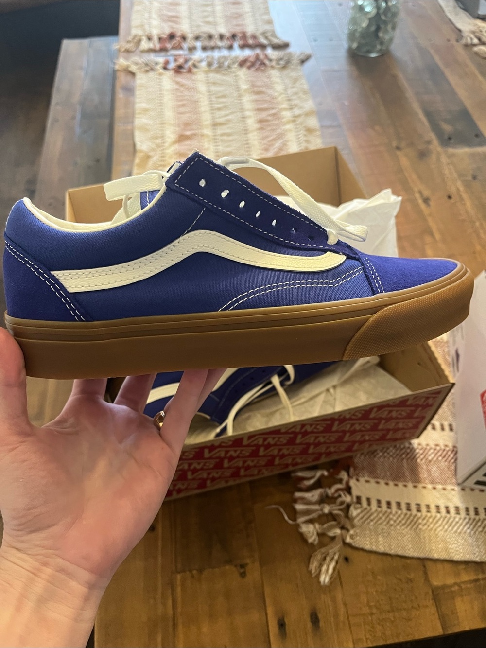 Vans Old Skool Low Top Sneakers - Royal Blue, White & Gum
